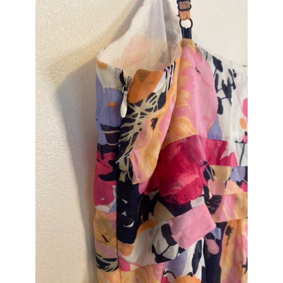 New York & Company Floral Sleeveless Dress Size 12 Polyester Shell Cotton Lining - Picture 4 of 5